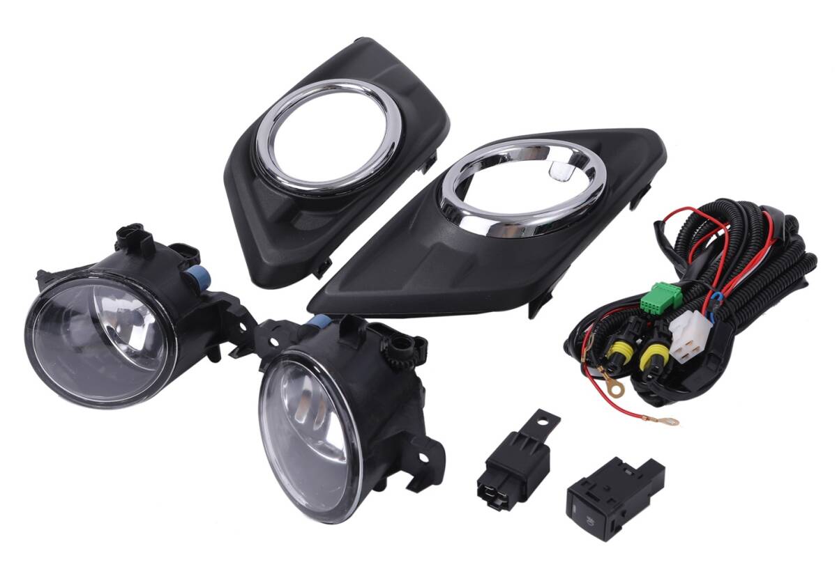 エクストレイル フロント フォグランプ キット ライト カバー キット フルセット 左右セット ベゼル スイッチ T32 NT32 系 X-TRAIL 前期拍卖