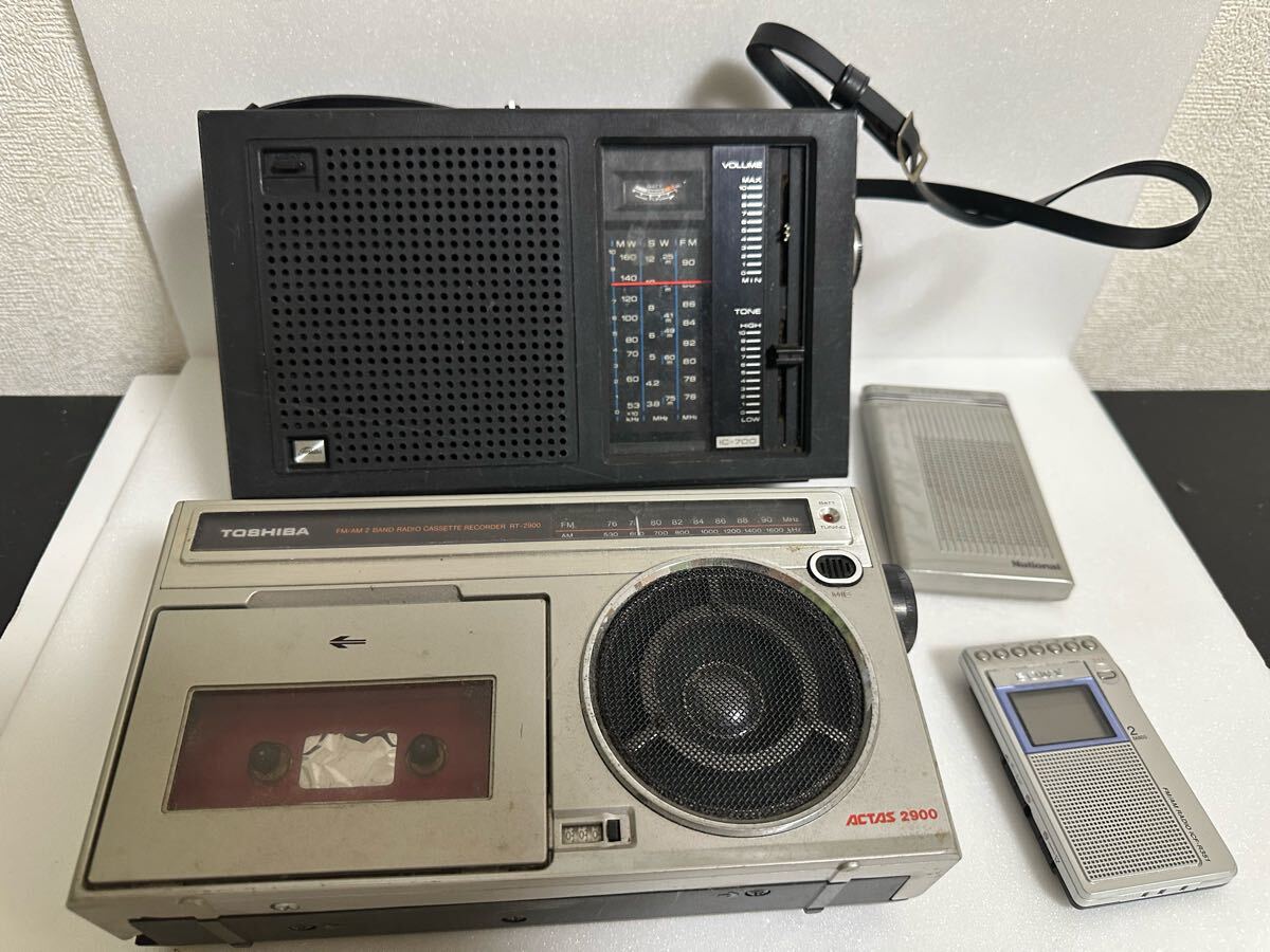 昭和レトロ ラジオ ラジカセ 携帯ラジオ SONY National 東芝 4台まとめ売り ジャンク品拍卖