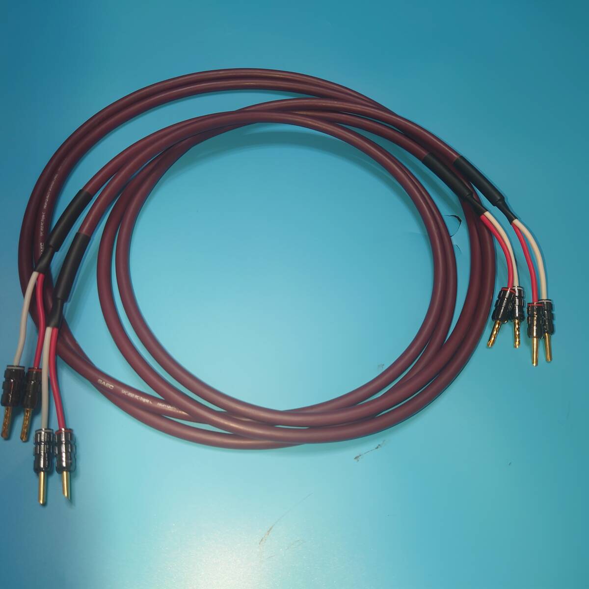 スピーカーケーブル 2.5M SAEC SPC-850 金メッキプラグ付き拍卖