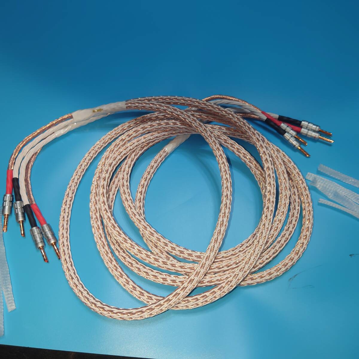 スピーカーケーブル 24芯 OCC 2.5M×2 12.9φ拍卖