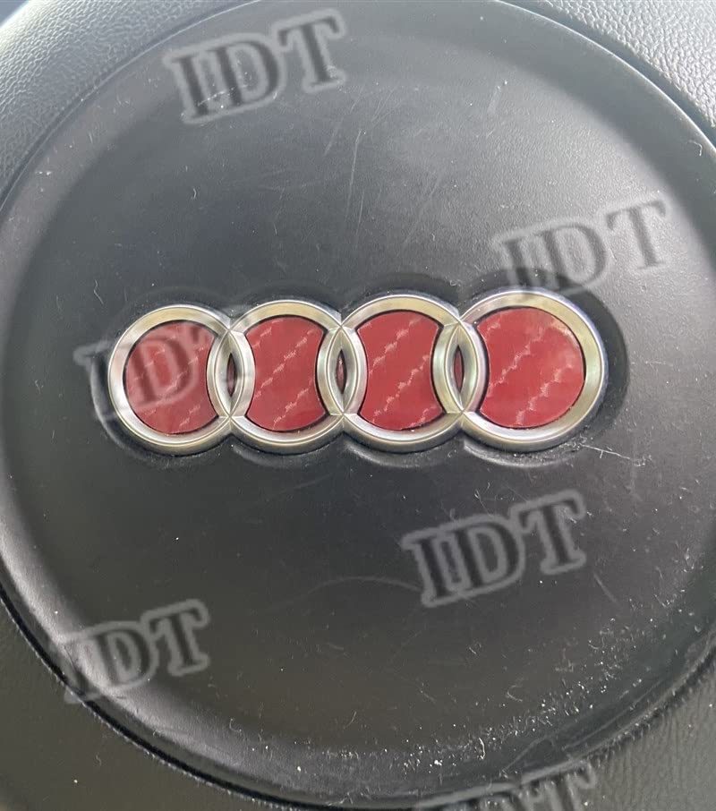 IDT アウディ TT 8J 内装 カスタム インテリアシート ステアリング エンブレム シート ステッカー レッドカーボン拍卖