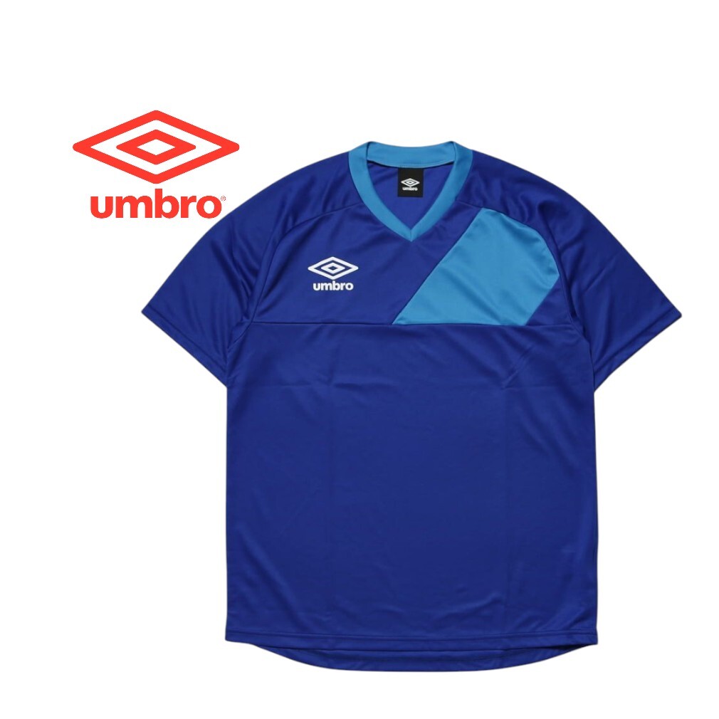 【新品特価!】umbroアンブロ ディヴィジョンセカンダリーシャツ 半袖(ブルー)/5/サイズXO拍卖