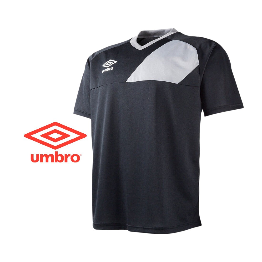 【新品特価!】umbroアンブロ ディヴィジョンセカンダリーシャツ 半袖(ブラック×シルバー)/ /サイズXO拍卖