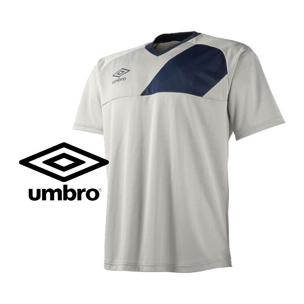 【新品特価!】umbroアンブロ ディヴィジョンセカンダリーシャツ 半袖(シルバー×ネイビー)/4/サイズXO拍卖