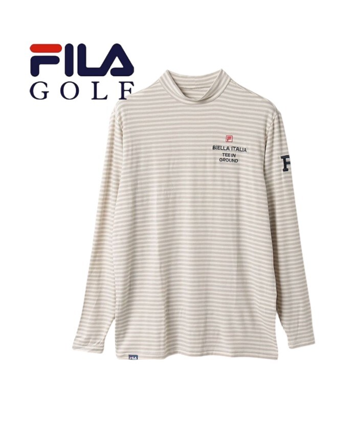 【新品特価!定価8690円が77%OFF!】FILAGOLF/フィラ ゴルフ メンズ モックネック長袖シャツ/オフホワイト/ 782505 //サイズLL拍卖