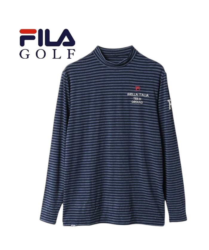 【新品特価!定価8690円が77%OFF!】FILAGOLF/フィラ ゴルフ メンズ モックネック長袖シャツ/ネイビー/ 782505/サイズLL拍卖