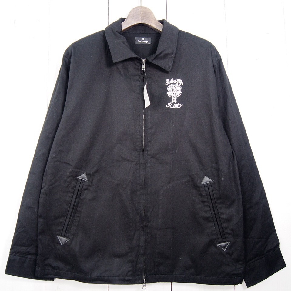 未使用保管品 サブサエティSubciety 刺繍 ジップアップコットンジャケット(XL)ブラック拍卖
