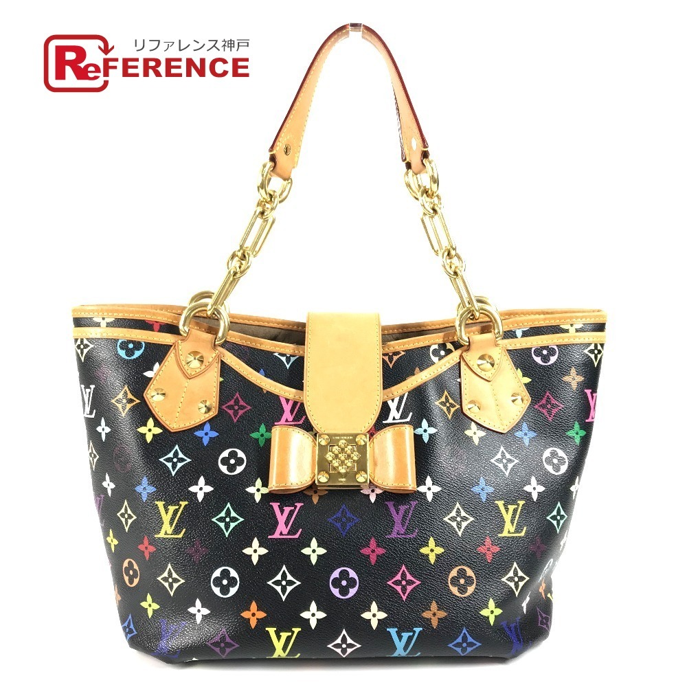 LOUIS VUITTON ルイヴィトン M40304 アニーGM トートバッグ Wチェーン モノグラム マルチカラー ショルダーバッグ ブラック【中古】拍卖