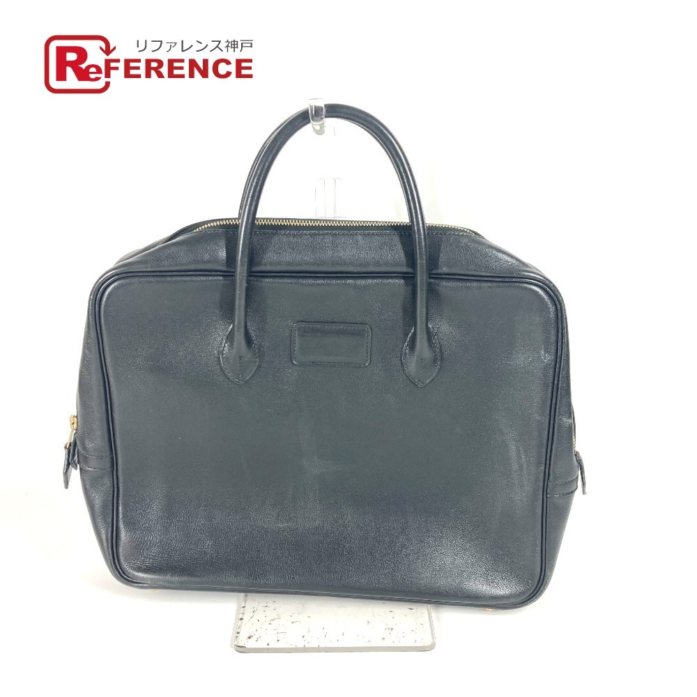 5 HERMES エルメス エッフェル 書類バッグ ハンドバッグ トートバッグ ブリーフケース ビジネスバッグ ブラック メンズ【中古】拍卖