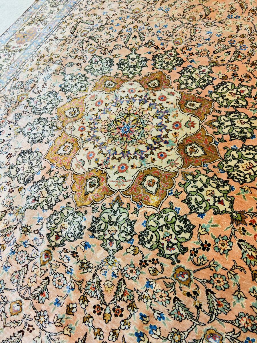 J225 トルコ絨毯 シルク 手織 167−248cm 64万ノット ペルシャ絨毯、ヘレケ好きな方へ拍卖