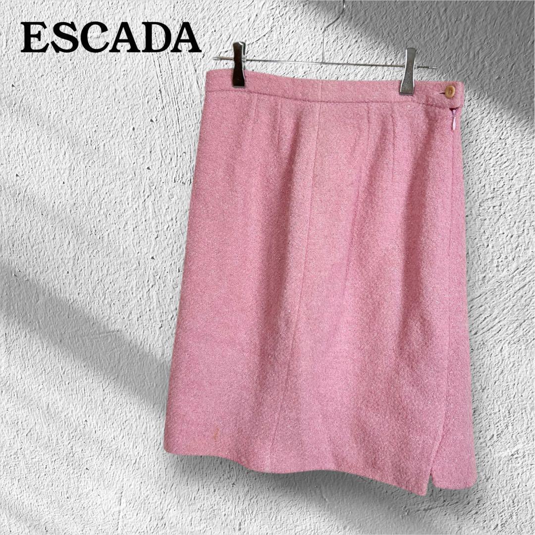 ESCADA エスカーダ タイトスカート ピンク 36サイズ ウール混 ひざ丈拍卖