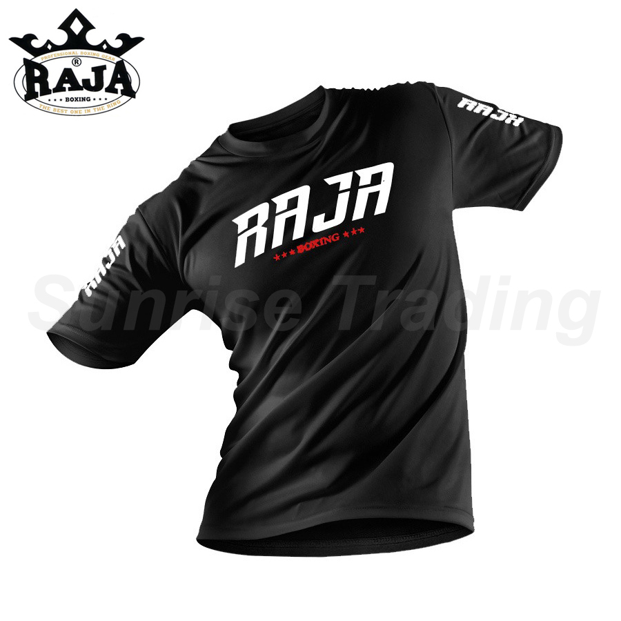 新品 Raja Boxing ラジャボクシング ムエイタイ キックボクシング スポーツ Tシャツ Mサイズ メンズ ブラック 半袖 格闘技拍卖
