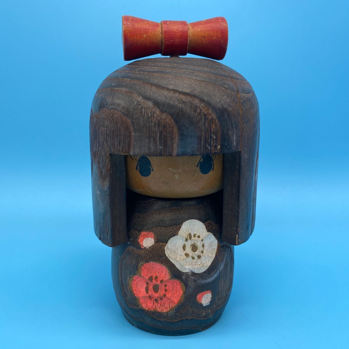 【30167】山中三平 創作こけし 梅の花 置物 郷土玩具 民芸品 木製 伝統工芸品 美術品 コレクション 経年保管品 中古品 梱包60サイズ拍卖