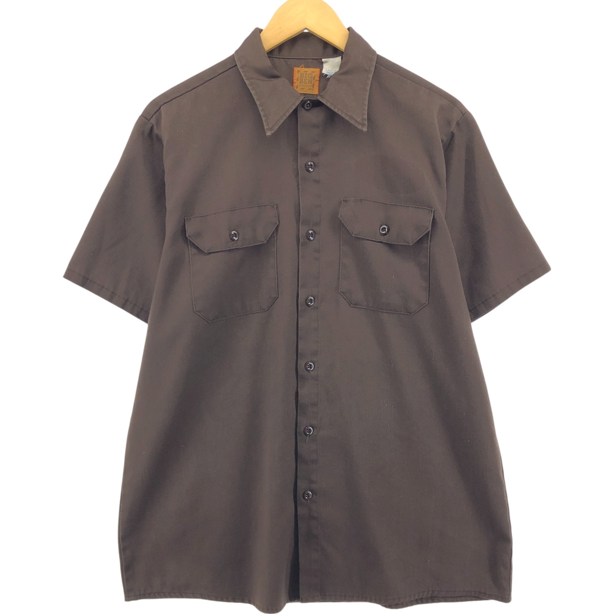 古着 70~80年代 ラングラー Wrangler BIG BEN ビッグベン 半袖 ワークシャツ ボックスシャツ USA製 メンズL相当 ヴィンテージ /eaa555710拍卖