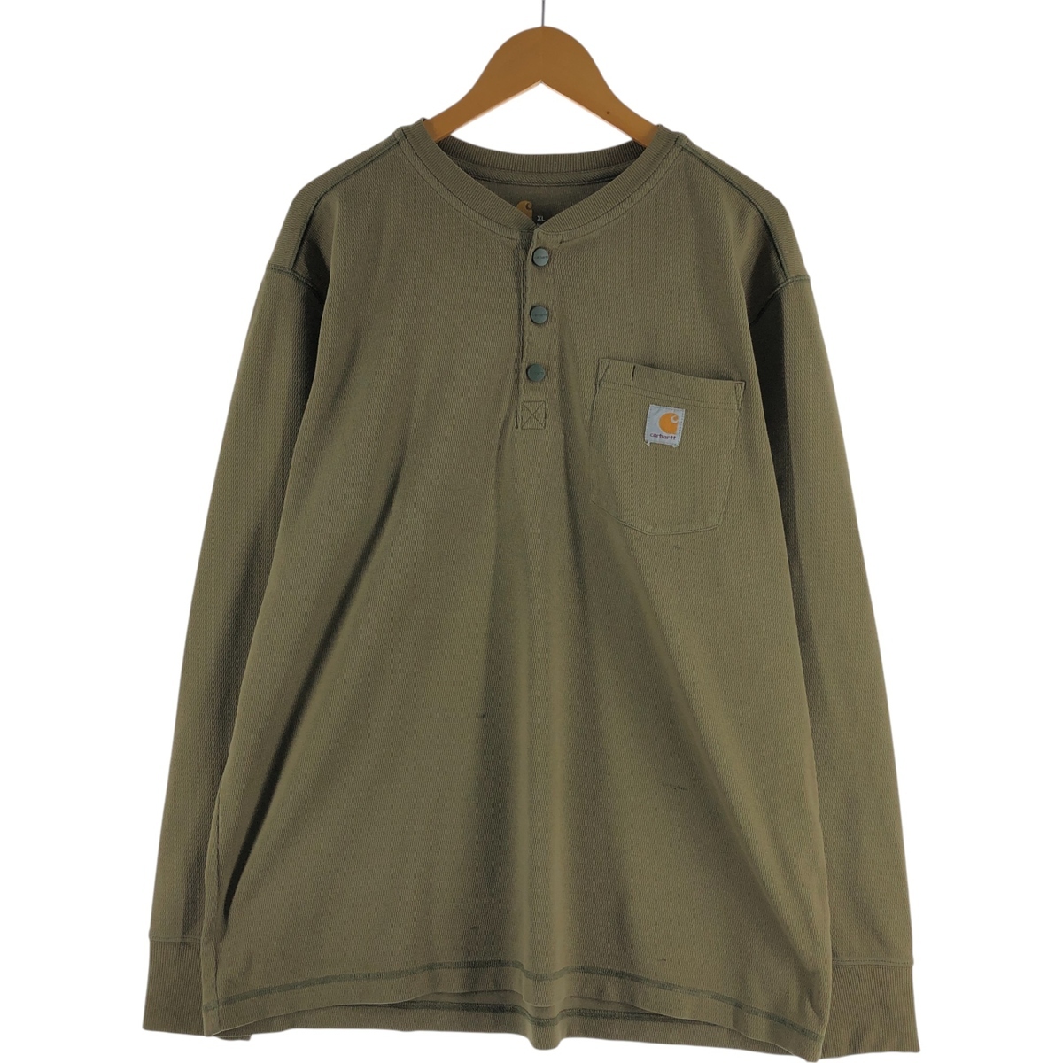 古着 カーハート Carhartt RELAXED FIT ヘンリーネック サーマルロンT ハニカム メンズXL相当 /eaa540337拍卖