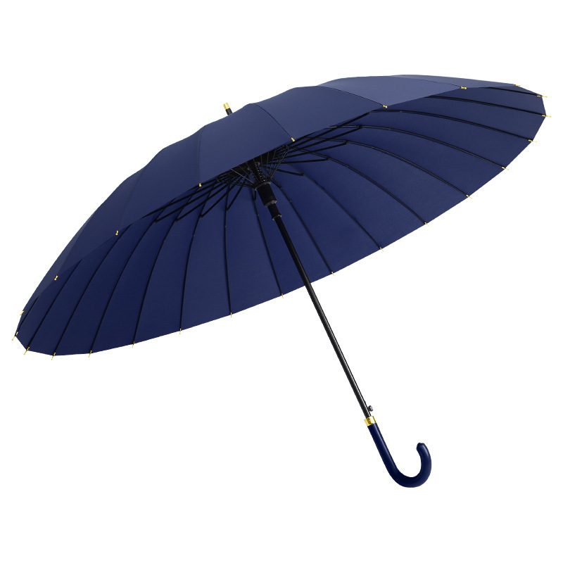 新入荷【24本骨 大判傘】即納長傘メンズレディース ジャンプ傘直径115cm 高強度グラスファイバー 丈夫 超撥水 梅雨対策 軽量 人気/ネイビー拍卖