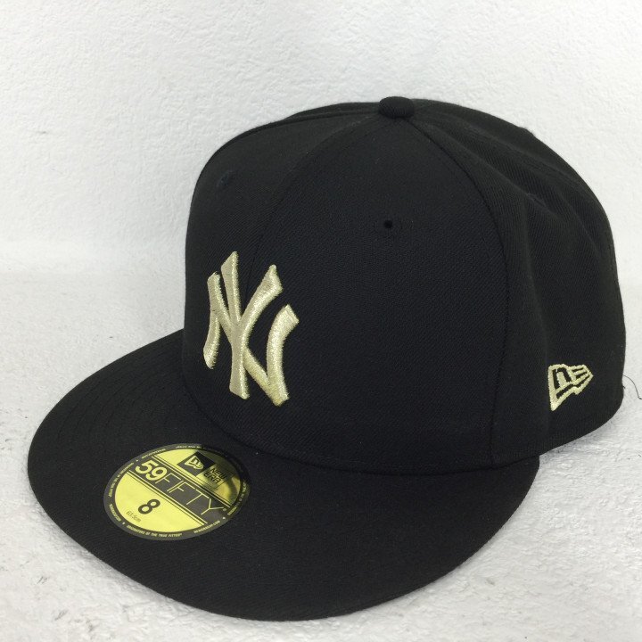 NEW ERA ニューエラ ゴールド刺繍 ニューヨークヤンキース キャップ 帽子 SIZE: 63.5cm ブラック MH632025061209拍卖