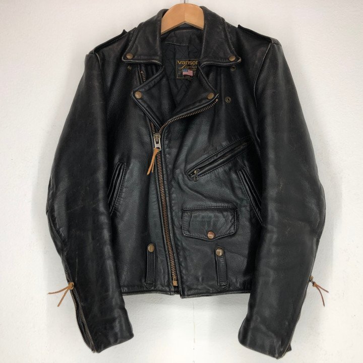 vanson バンソン ダブルライダース ジャケット レザージャケット TALON USA製 SIZE: 38 ブラック MH632025061219拍卖