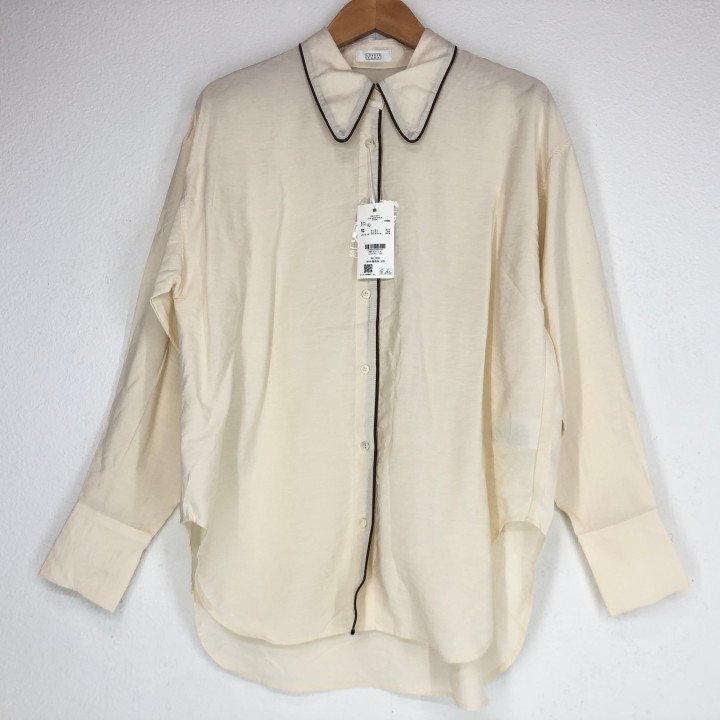 LOWRYS FARM ローリーズファーム タグ付き パイピングカラーシャツ 長袖シャツ SIZE: FREE ホワイト LH632025062006拍卖