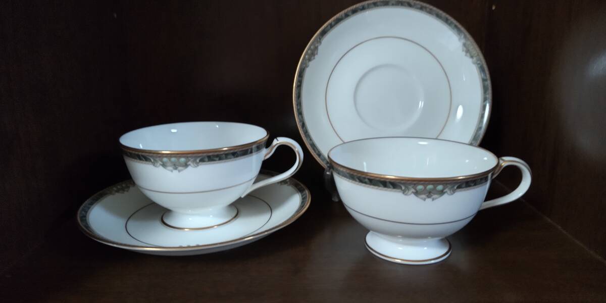 ノリタケ ランプマーク ボーンチャイナ STREAM SIDE カップ&ソーサー ペア 中古美品 送料700円~拍卖