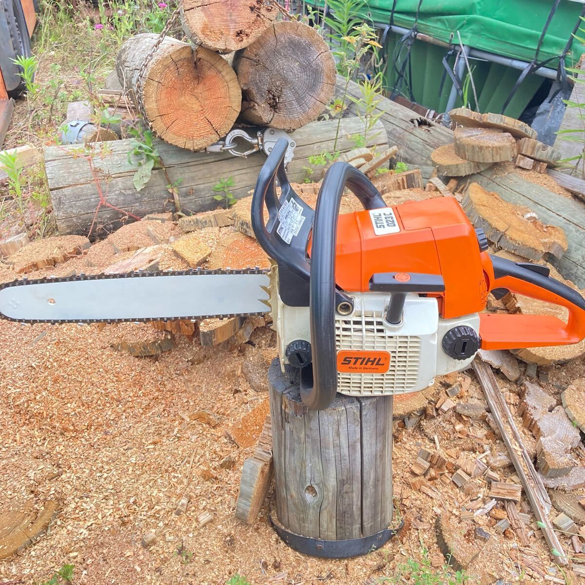STIHL スチール 023C クイックテンショナー 排気量40.2cc バー40cm エンジン快調 動画 キャブオーバーホールキット新品拍卖