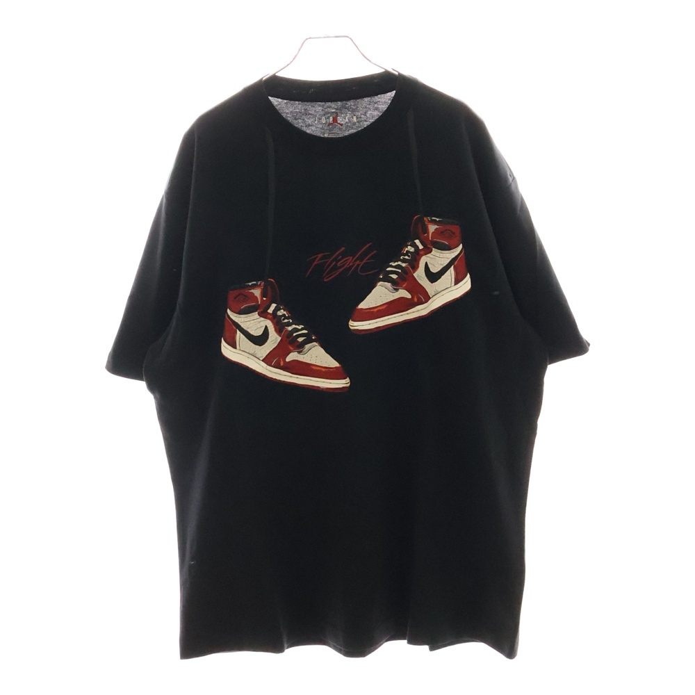 ジョーダンブランド エアジョーダン1 ハイシカゴ プリント Tシャツ カットソー 半袖 クルーネックTシャツ FD0536-010 ブラック拍卖
