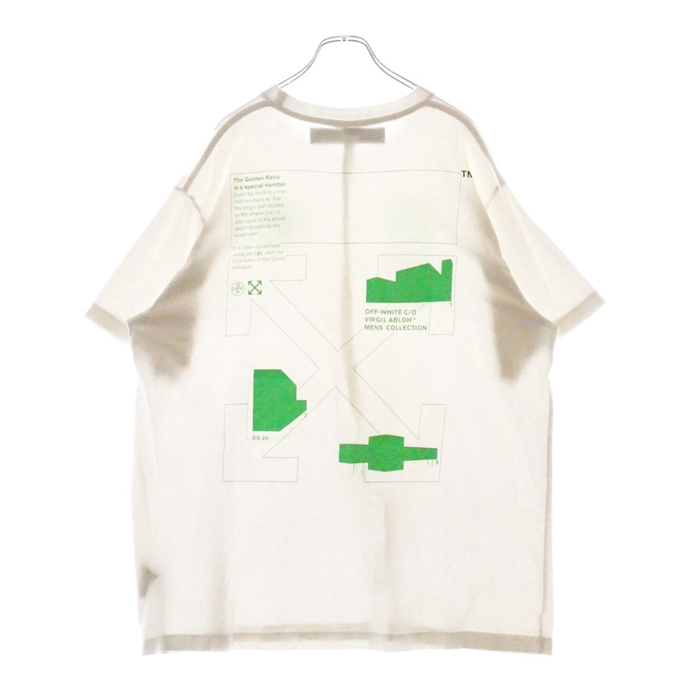 OFF-WHITE オフホワイト 20SS ARCH SHAPES OVER TEE OMAA038R20185006 アーチシェイプ 半袖Tシャツ カットソー ホワイト/グリーン拍卖