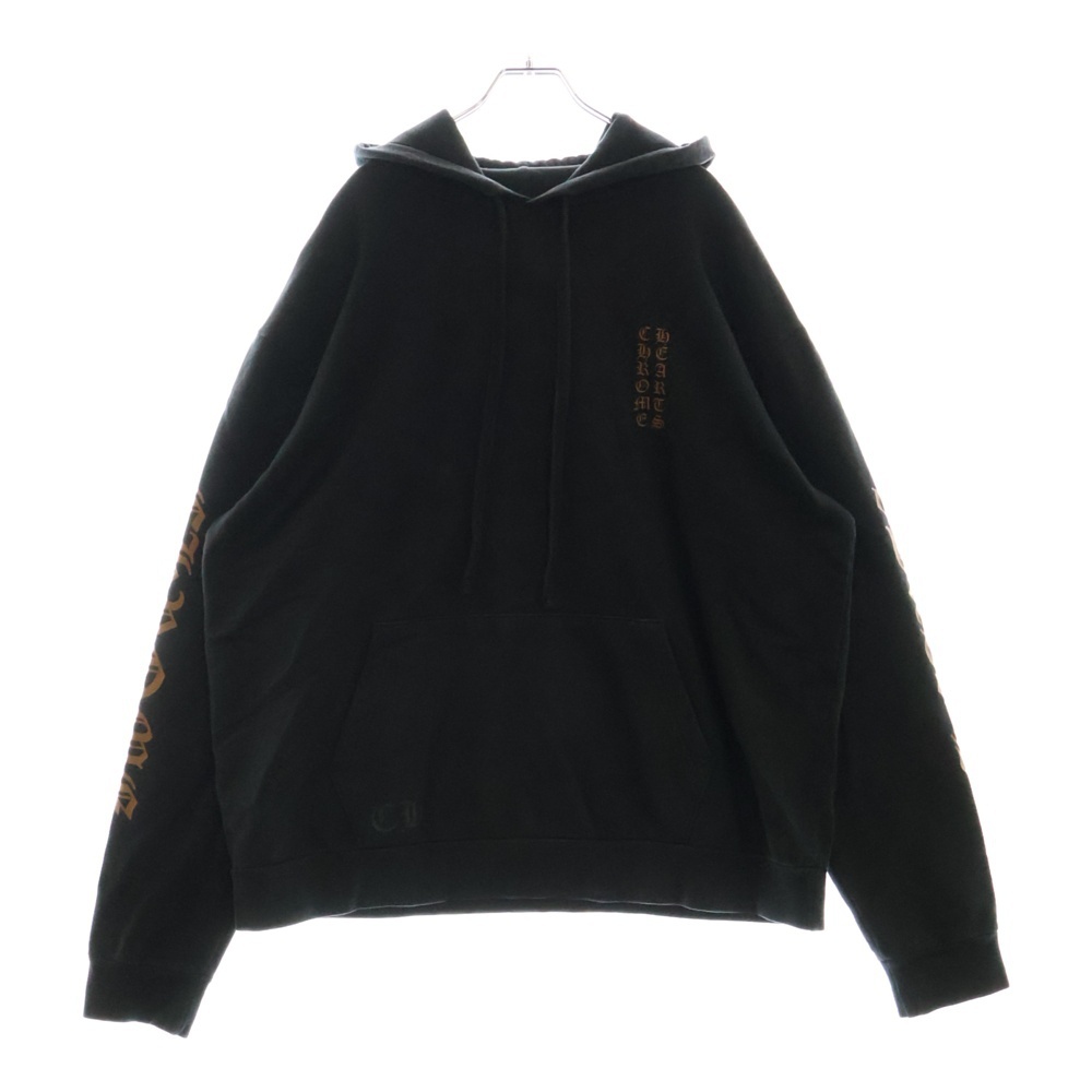 CHROME HEARTS クロムハーツ SWTSHRT PLVR アームロゴプリントプルオーバーパーカー ブラック/ブラウン拍卖