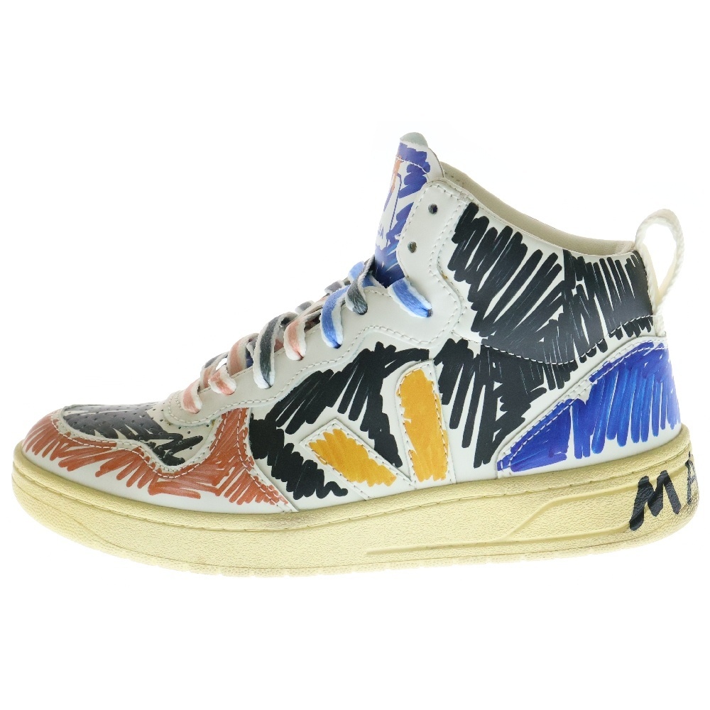 MARNI (マルニ) ×VEJA V-15 ベジャ ペイント 総柄 ミッドカットスニーカー マルチカラー レディース US5/22cm拍卖
