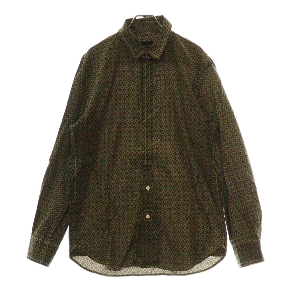 NUMBER (N)INE ナンバーナイン 08AW ポートランド期 総柄 ロングスリーブ 長袖シャツ グリーン拍卖