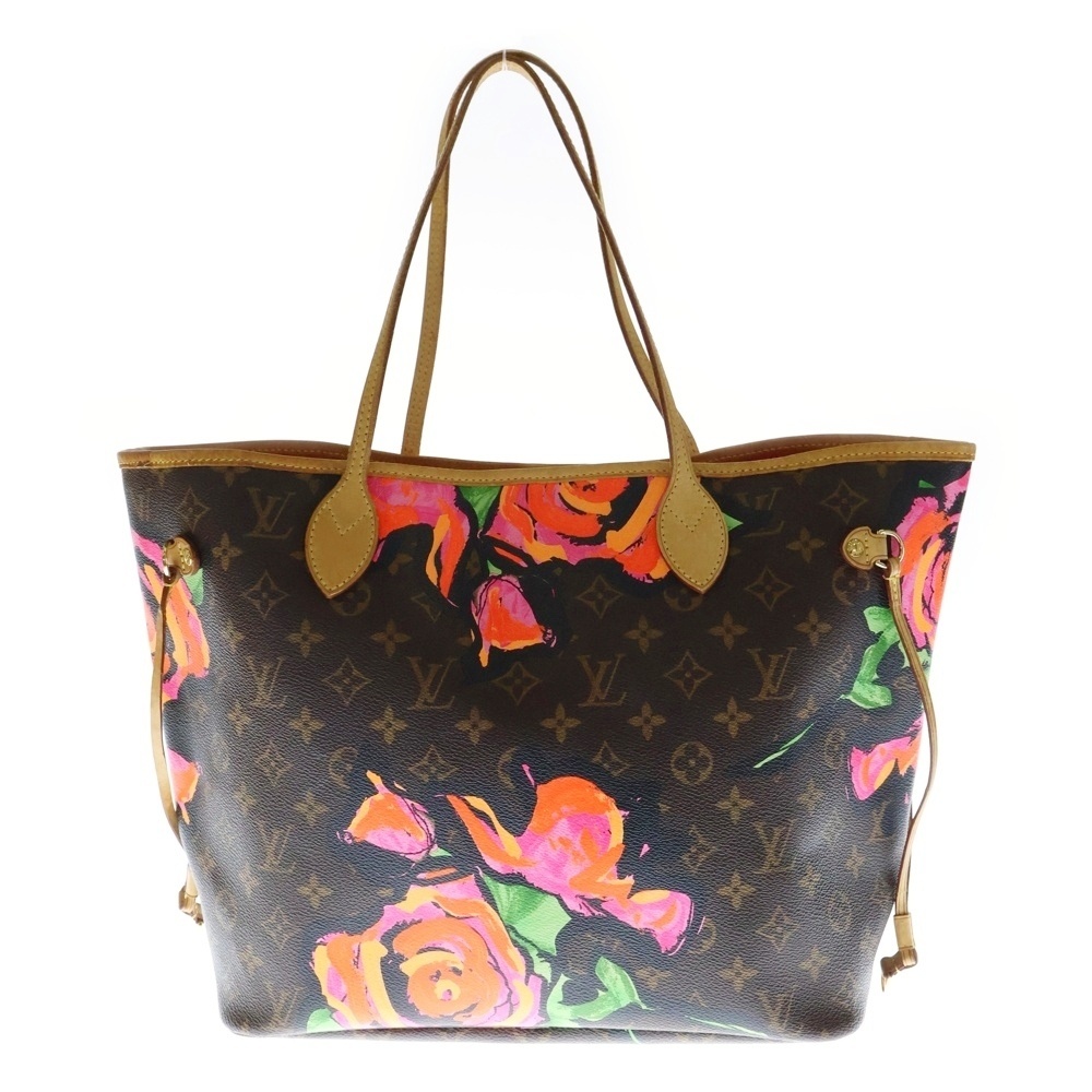 LOUIS VUITTON ルイヴィトン モノグラム ローズ ネヴァーフルMM トートバッグ ブラウン PVCレザー M48613拍卖
