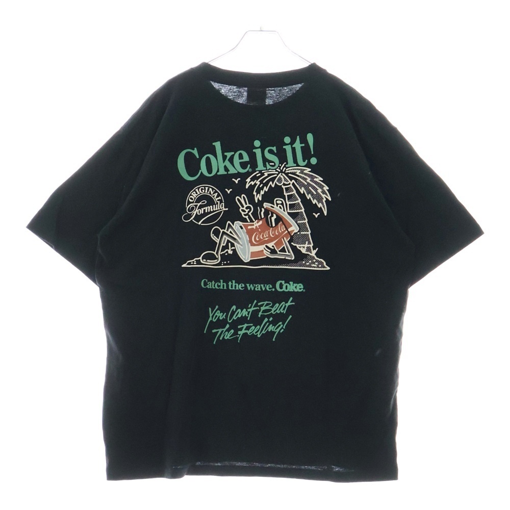 AVIREX アヴィレックス Coca-Cola Print Tee ロゴプリント半袖カットソー 半袖Tシャツ コカ・コーラ ブラック 783-4134089拍卖