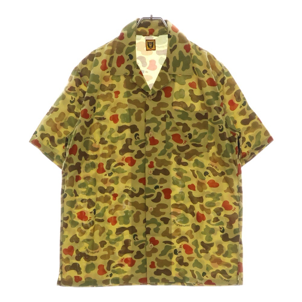 HUMAN MADE ヒューマンメイド DUCK CAMO SHIRT ダック カモ柄 レーヨン 半袖開襟シャツ アロハシャツ カーキ/ブラウン拍卖