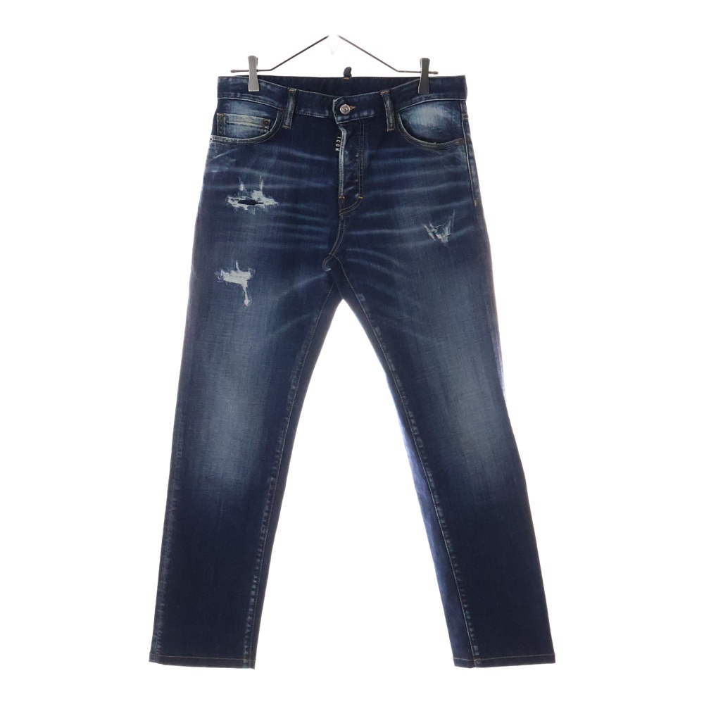 ディースクエアード 24AW ICON Regular Jean アイコン ダメージ加工 レギュラー デニムパンツ ジーンズ インディゴS79LA0084 S30664拍卖