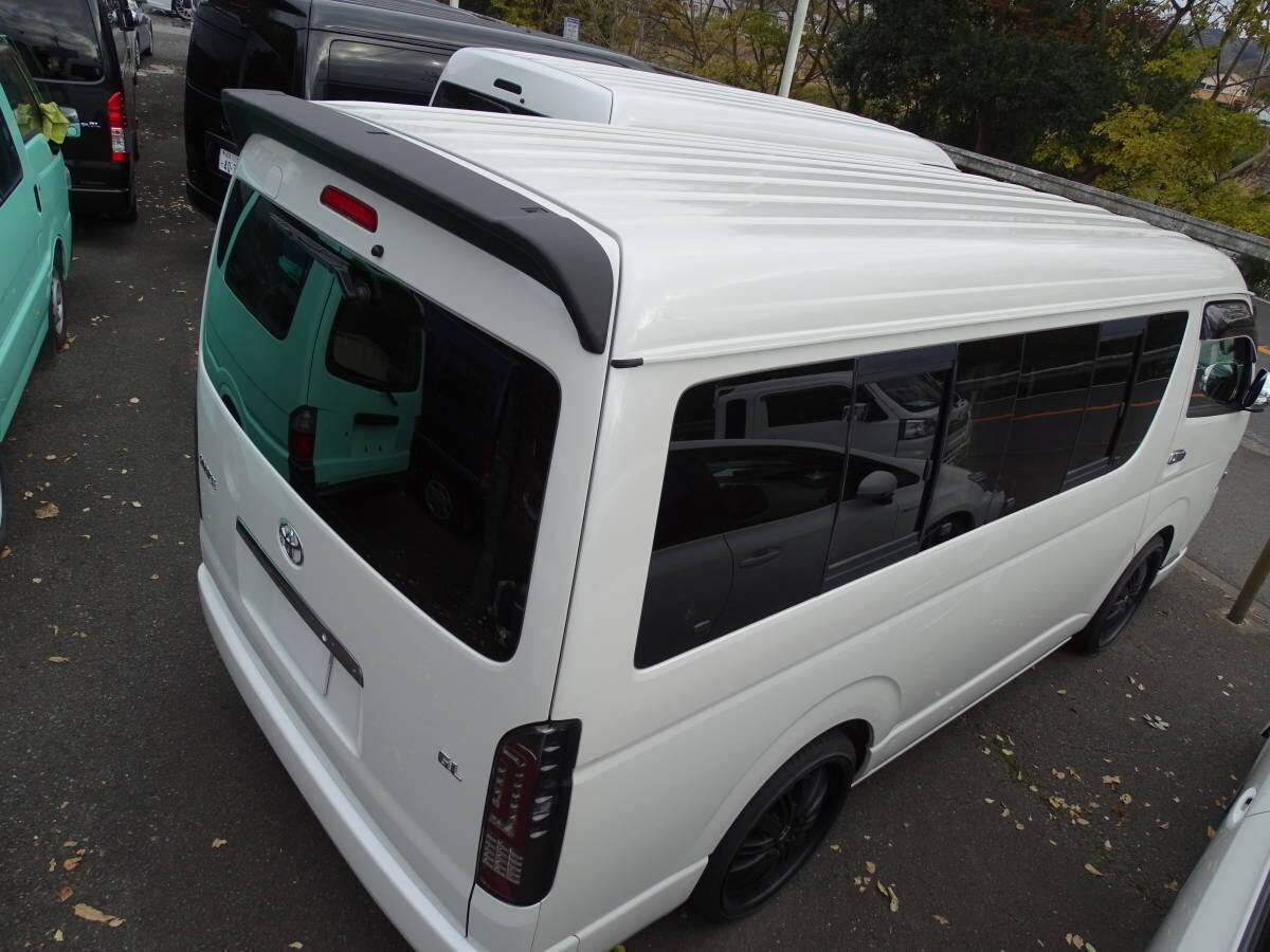 商品製造工場紹介動画付き ハイエース 200系 1型2型3型4型5型6型 ワイド専用 リアスポイラー 純正 ルーフ マットブラック 艶消し黒 塗装拍卖