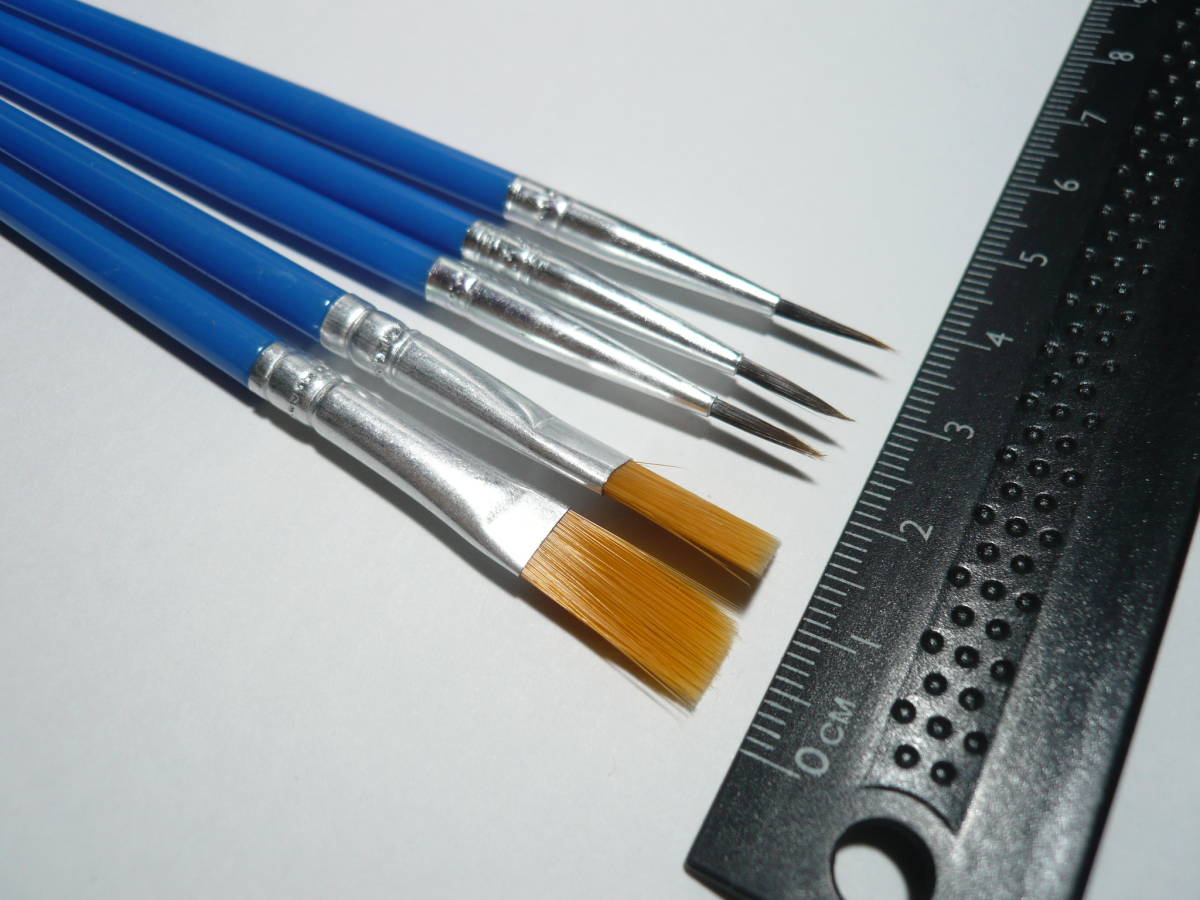面相筆、極細筆、平筆の5本セット☆ 拍卖