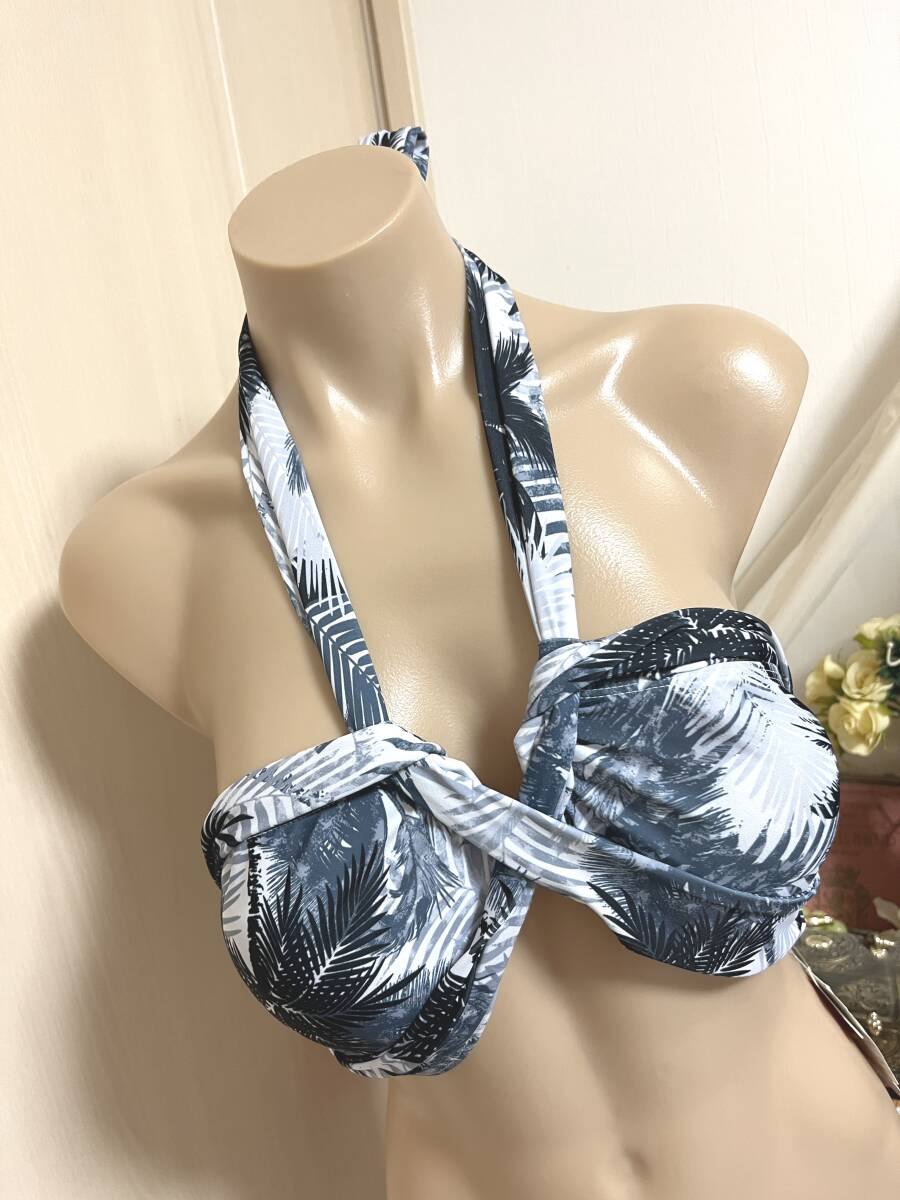 ●レディース水着上衣のみ Mサイズ●GLAM DIVA/武蔵産業◆ワイヤービキニの上:黒グレー拍卖