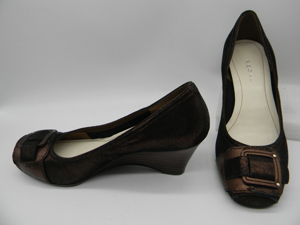 ■*●【 REGAL 】◆ パンプス(24cm)ブラウン リーガル 光沢拍卖