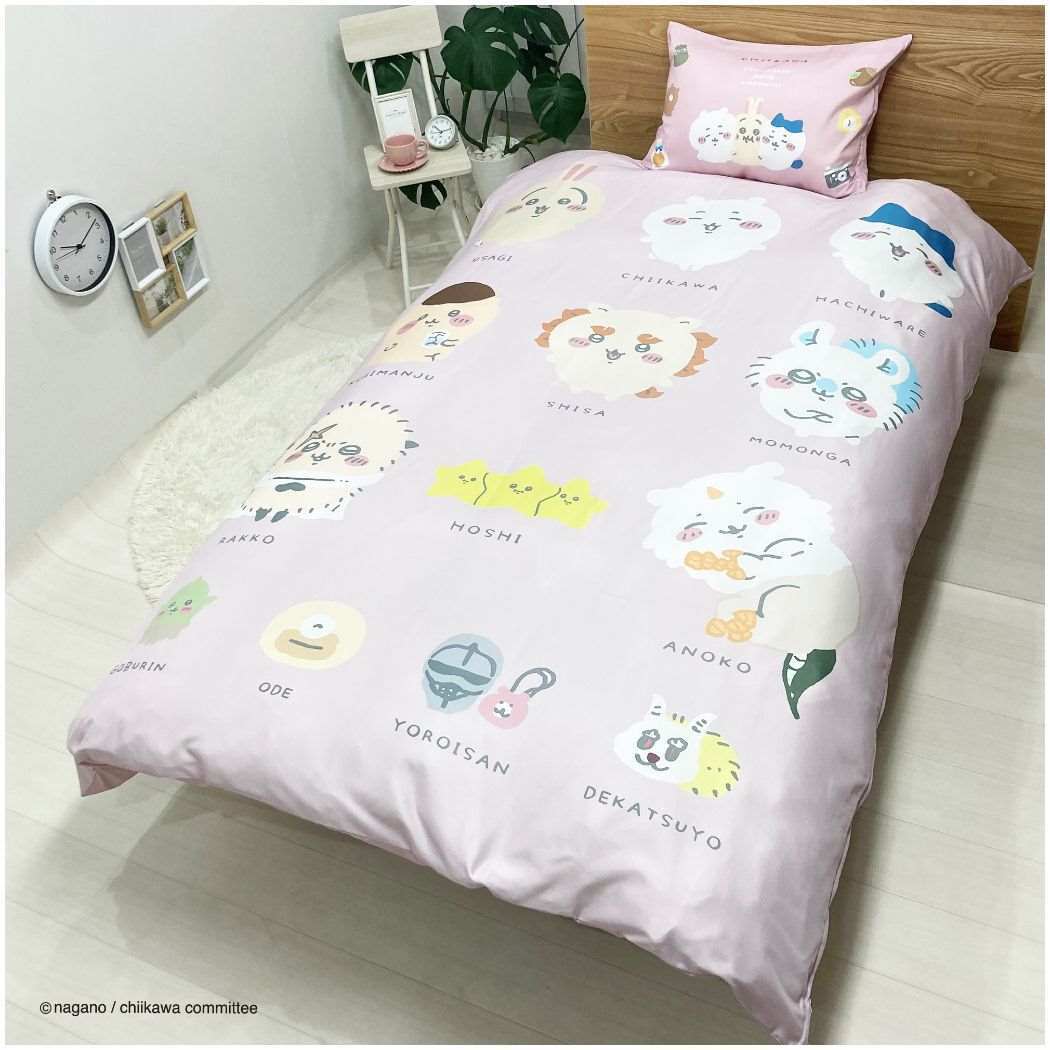♪新品 ちいかわ・ハチワレ・うさぎ・モモンガ・くりまんじゅう 布団2点セットカバー〈掛け布団カバーと枕カバーのセット〉 ナガノ拍卖
