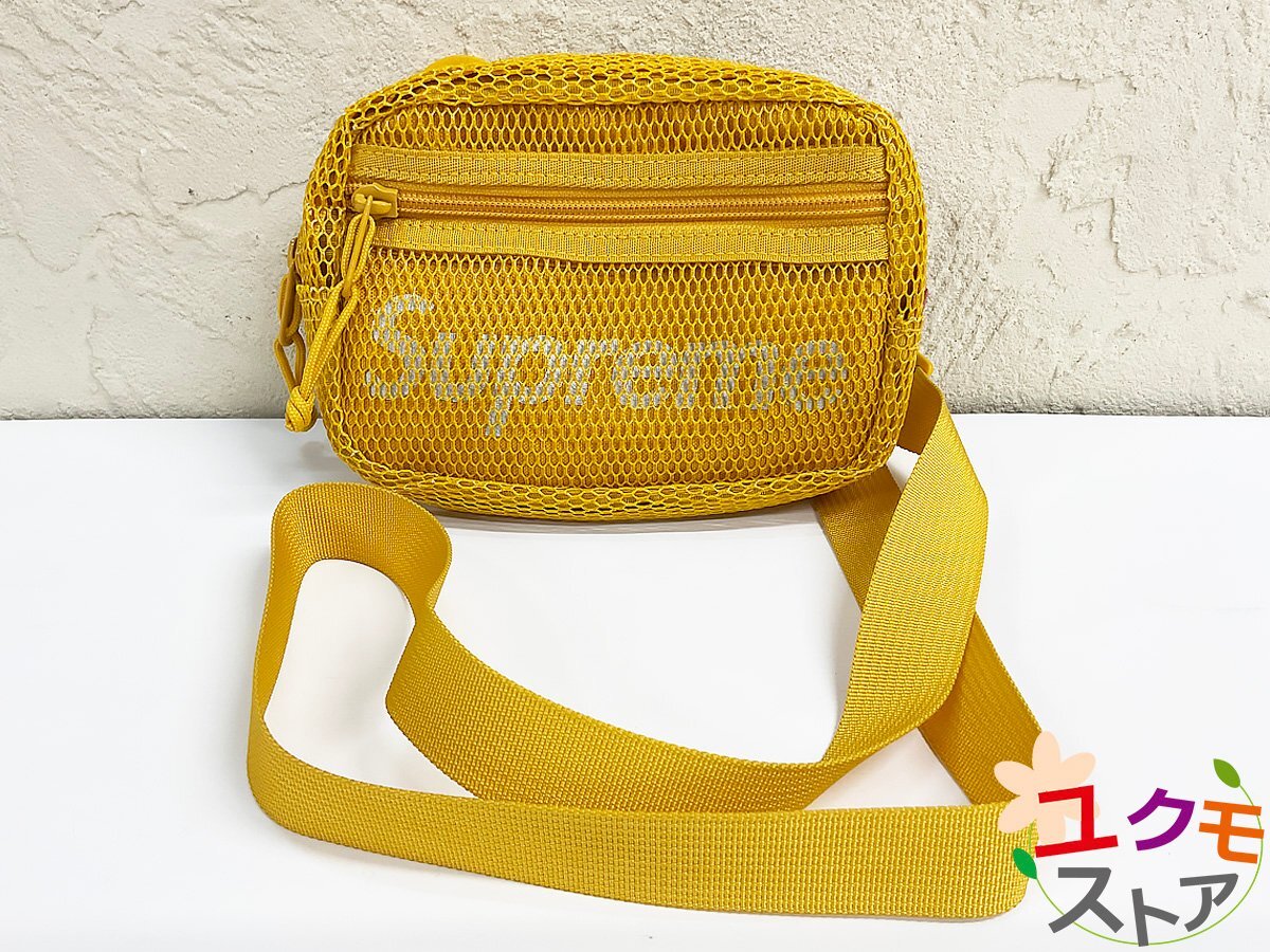 Supreme シュプリーム Mesh Shoulder Bag 20ss イエロー 黄色 メッシュ ショルダー ポーチ H12cm:W17cm:D4cm ストラップ120cm 軽量拍卖