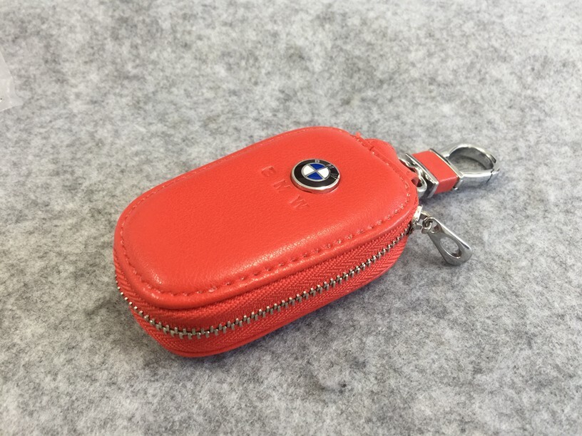 BMW キーケース スマートキーケース 自動車 カラビナ付き キーホルダー 収納 キーカバー キーリング キーチェーン レッド拍卖
