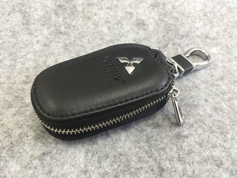 三菱 キーケース スマートキーケース 自動車 カラビナ付き キーホルダー 収納 キーカバー キーリング キーチェーン ブラック拍卖