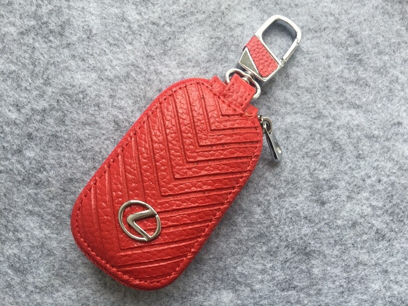 レクサス キーケース スマートキーケース 自動車 カラビナ付き キーホルダー 収納 キーカバー キーリング キーチェーン レッド拍卖