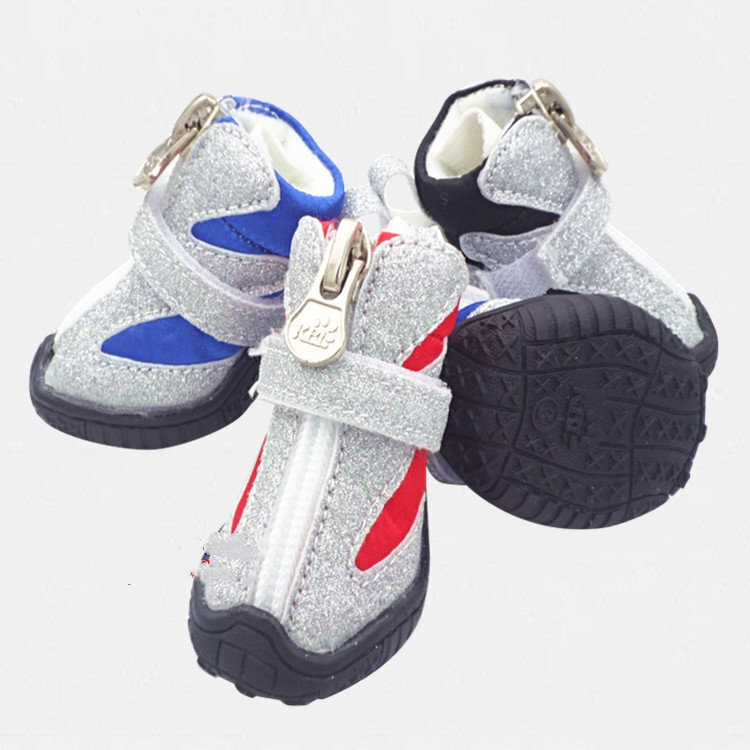 犬の靴 運動シューズ 秋冬 裏地起毛であたたかい 防寒 お散歩お出かけ 保護シューズ ペット ドッグ 肉球保護 ペットグッズ 4ピース拍卖