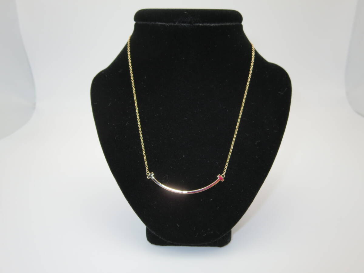 ☆ ティファニー Tスマイル 750(K18PG) (約40.5/46.0cm位) 約2.7g位 中古 ネックレス ☆②T拍卖
