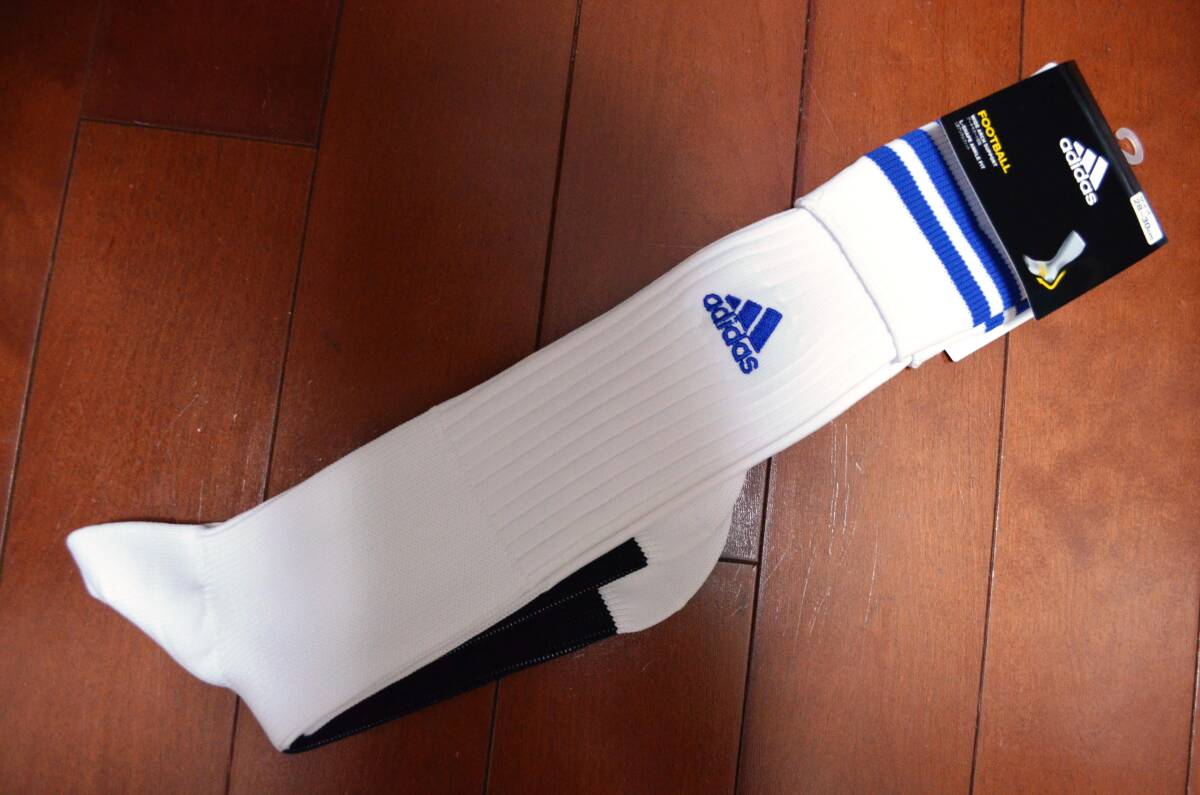 【iru-S83-F】激安! 超美品! 新品未使用 adidas アディダス 青3本線 サッカー ソックス 28-30 当時物拍卖