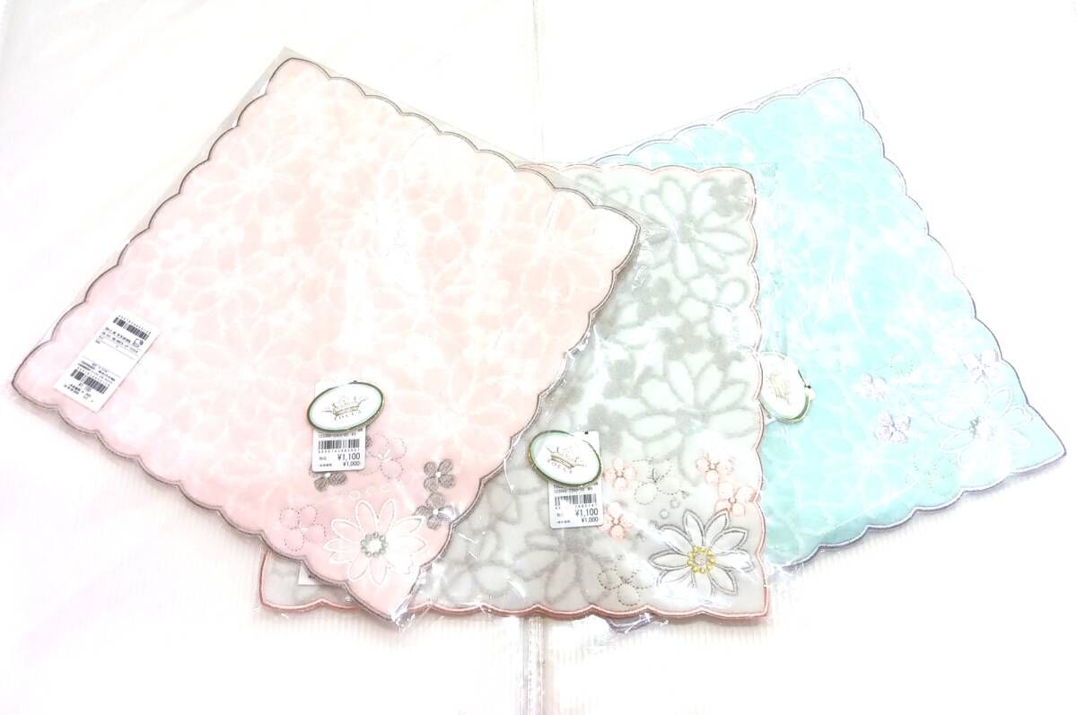 3枚セット トッカ TOCCA タオル ハンカチ TOWEL COLLECTION DAISY GARDEN TOWELCHIEF タオルチーフ拍卖