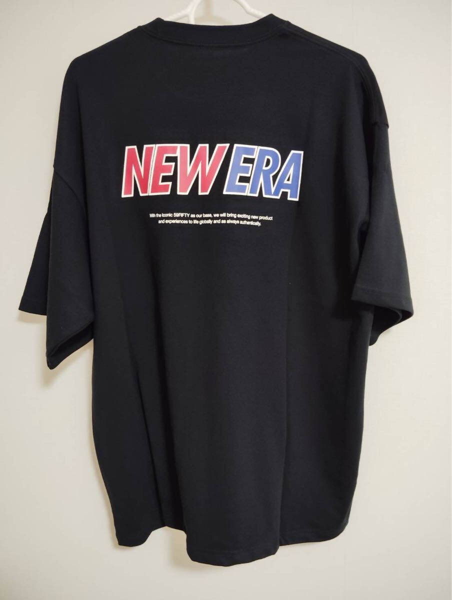 新品NEWERA (ニュ−エラ) メンズ半袖Tシャツ オーバーサイズドパフォーマンスTシャツWord Mark Logo ブラック×トリコロール14121976 L拍卖