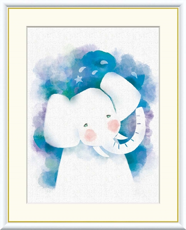 高精細デジタル額装版画 現代アート Tsugumi 癒しの動物たち 木下 つぐみ (きのした つぐみ) 「 ぞう 」 サイズ F6号拍卖