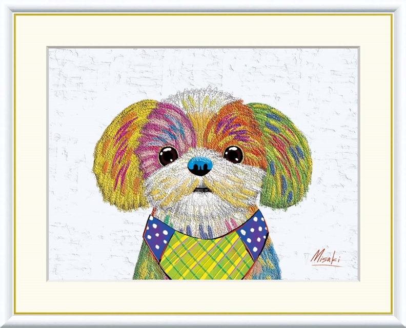 高精細デジタル額装版画 現代アート Misaki 楽しい仲間たち 山口 美咲 (やまぐち みさき) 「 シーズー 」 サイズ F6号拍卖